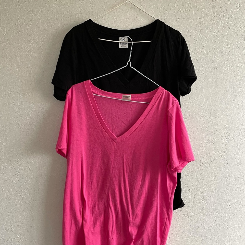 Lot of 2 vs PINK  deep v tee shirt